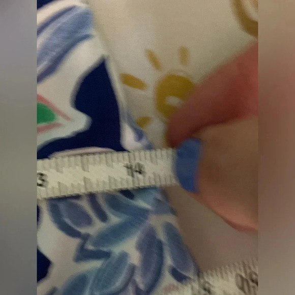 Crown & Ivy Womens 7/8 Leggings Size Small Inside Front Pocket Floral Pink Blue - Picture 3 of 5